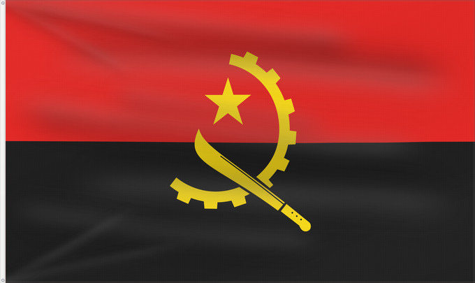 Drapeau, avec deux œillets métalliques et guindant renforcé : Angola Dell Angola የአንጎላ ሰንደቅ ዓላማ علم أنغولا Angoly Σημαία της Αγκόλας پرچم آنگولا Angolan अंगोला ध्वज Bandel a Ngola Ala Angolayê Bɛndɛ́lɛ ya Angola Sainan i Angola Angolei Флаг Анголы Angole Angoola Seboko ye Angola Angolas அங்கோலா கொடி Mujeko ya Angola