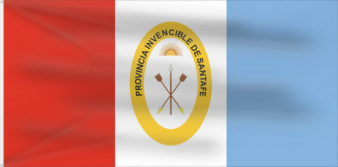 Drapeau, avec deux œillets métalliques et guindant renforcé : Provincia de Santa Fe	Santa Fe province, Argentina	province de Santa Fe	Provincia de Santa Fe, Argentina	Santa Fe (Provinz)	Provincia di Santa Fe