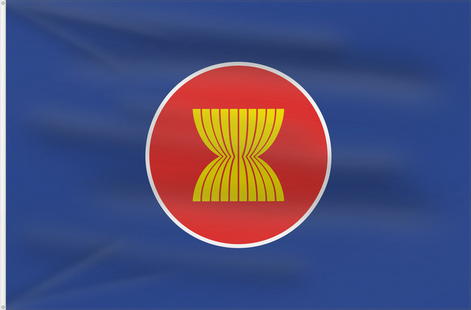 Drapeau, avec deux œillets métalliques et guindant renforcé : ASEAN