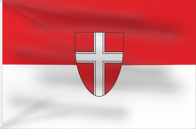 Drapeau, avec deux œillets métalliques et guindant renforcé : Vienna	Austrian capital Vienna	Vienne	Wien	Landesflagge der österreichischen Bundeshauptstadt Wien§ 3 des Gesetzes über die Symbole der Bundeshauptstadt Wien legt fest Die Farben der Bundeshauptstadt Wien sind rot-weiß