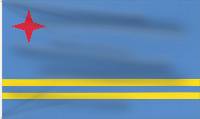 Bandera, con dos ojales metálicos y lado del asta reforzado: Aruba	Флаг Арубы