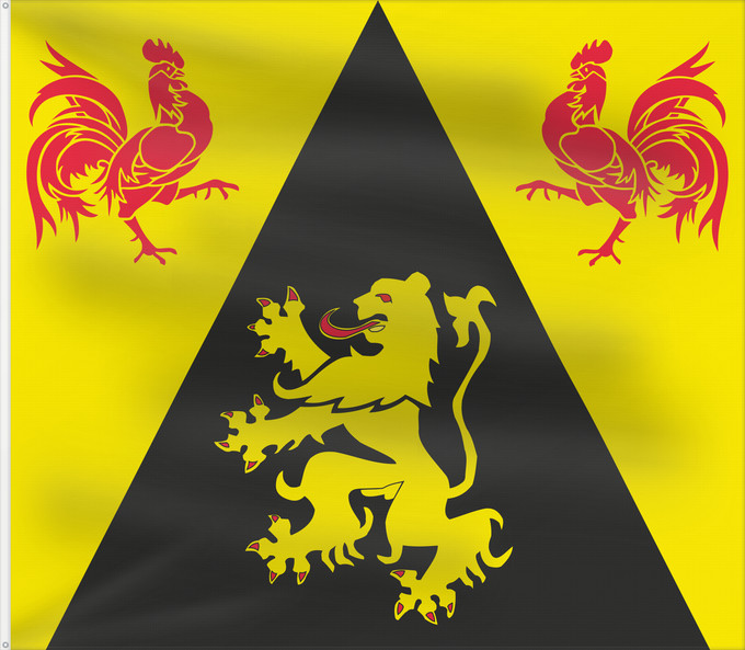 Bandera, con dos ojales metálicos y lado del asta reforzado: Province BE Brabant Wallon Walloon Brabant Brabant wallon Brabante Valón Wallonien Brabant Brabante Vallone