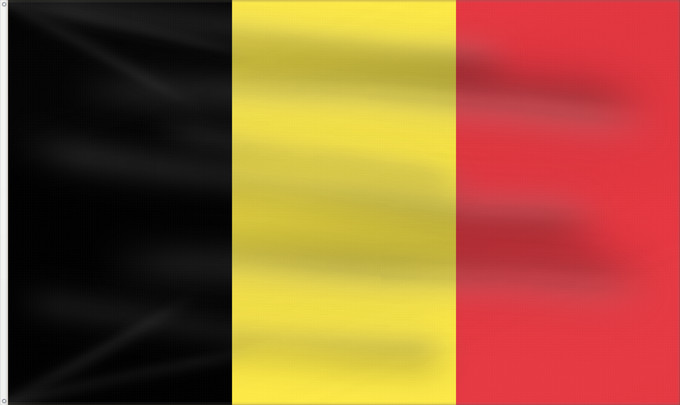 Flag, with two metal eyelets and reinforced hoist: Belgium civil The civil ensign and flag of Belgium Belgique Bélgica Belgien Belgio België in de verhouding 2 3, gebruikt als civiele vlag en de facto nationale vlag Belgii Belgiens Civilna zastava Belgije Флаг Бельгии