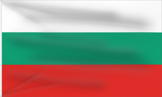 Bandera, con dos ojales metálicos y lado del asta reforzado: Bulgaria	La Bulgarie	Bulgarien	Bulgara	Bulgarije	Bulgária	Bułgarii	Национално знаме на България	Bulharská vlajka	ꙁна́мѧ Блъгарі́ꙗ	Bulgariens	Σημαία της Βουλγαρίας	Bulgaaria lipp	Bulgarian	Bulgáire	דגל בולגריה	Bugarske	ბულგარეთის დროშა	Bulgaresche Fändel	B