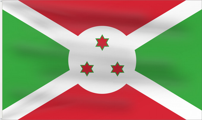 Flag, with two metal eyelets and reinforced hoist: Burundi