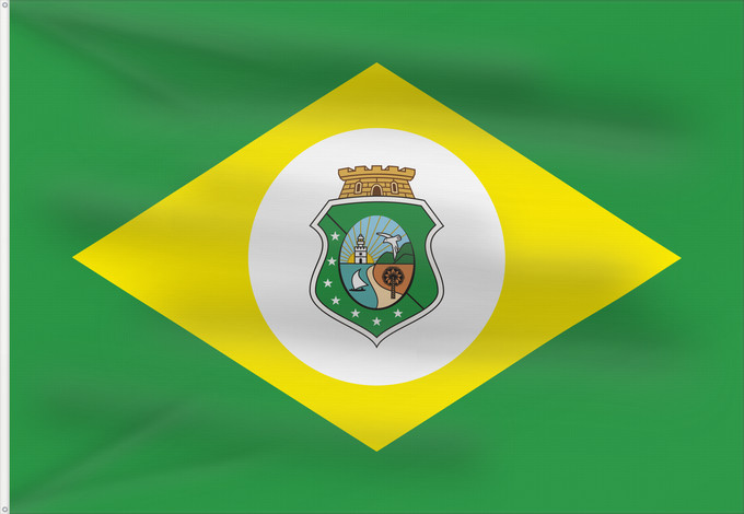Flagge, mit zwei Metallösen und verstärktem Besatzband: Ceará State of Ceará, Brazil Estado do Ceará, Brasil