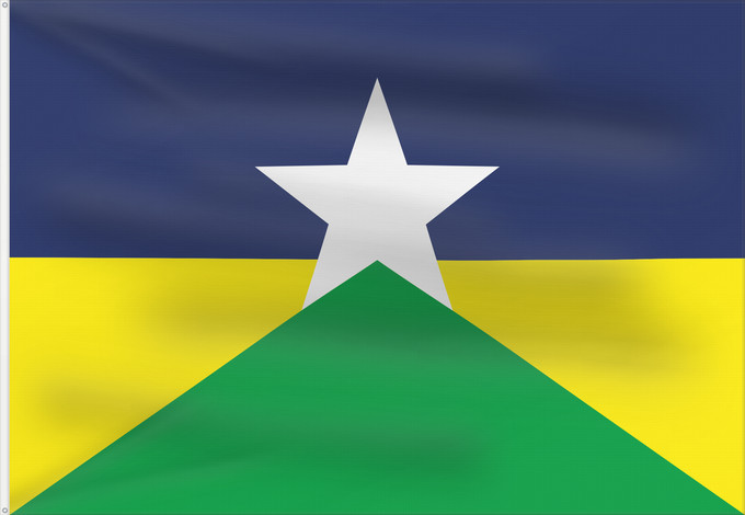 Bandera, con dos ojales metálicos y lado del asta reforzado: Rondônia
