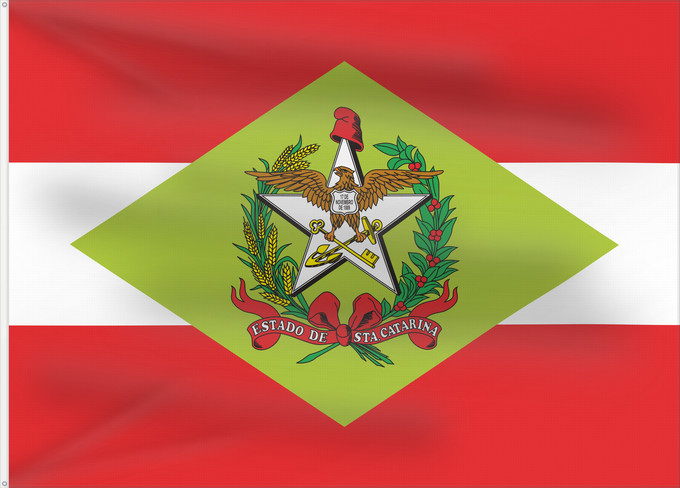 Drapeau, avec deux œillets métalliques et guindant renforcé : Santa Catarina