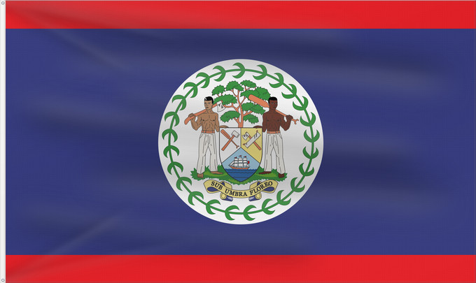 Drapeau, avec deux œillets métalliques et guindant renforcé : Belize Belice Banniel Belize Belizen Belizae Флаг Белиза Belizeja Belizes Quốc kỳ Belize