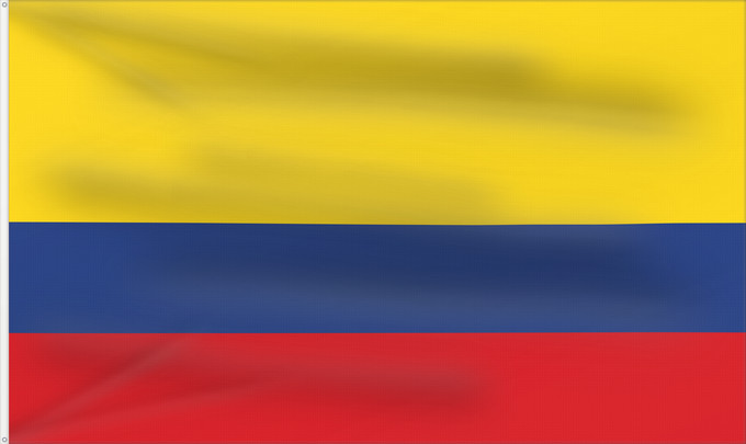 Flag, with two metal eyelets and reinforced hoist: Colombia Colombie República de Colombia Kolumbien Colômbia Kolumbii Kolombio Columbiei Флаг Колумбии Štátna vlajka Kolumbie Kolumbije Colombias Kolombiya