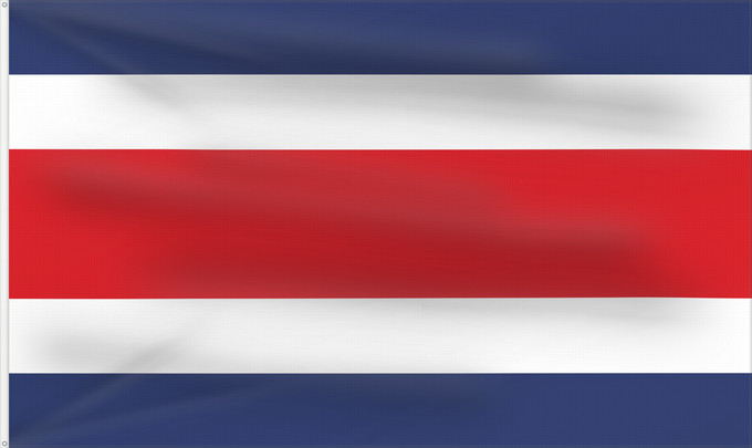 Bandera, con dos ojales metálicos y lado del asta reforzado: Costa Rica Costa Rica sin armas Costa Ricas Costarica Banniel Costa Rica Kostariko Costa Ricako bandera Costa Rican Kostarika Pāmitl Necuiltōnolhuēyātēnco Kustarika unanchan Флаг Коста-Рики Kostarike