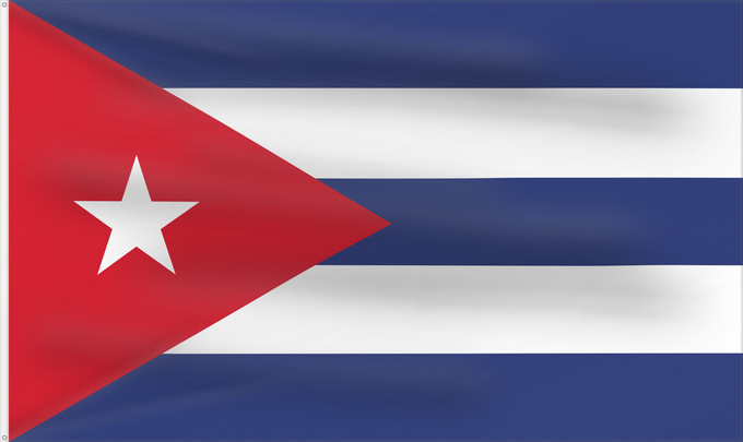 Flag, with two metal eyelets and reinforced hoist: Cuba Kuba علم كوبا Banniel Cuba Kubo پرچم کوبا Kiba Флаг Кубы Kube Kubas Прапор Куби Quốc kỳ Cuba 古巴国旗