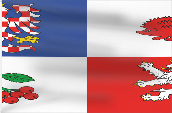 Drapeau, avec deux œillets métalliques et guindant renforcé : Vysocina Region	Vysočina Region	Région de Vysočina	Región de Vysočina	Region Vysočina