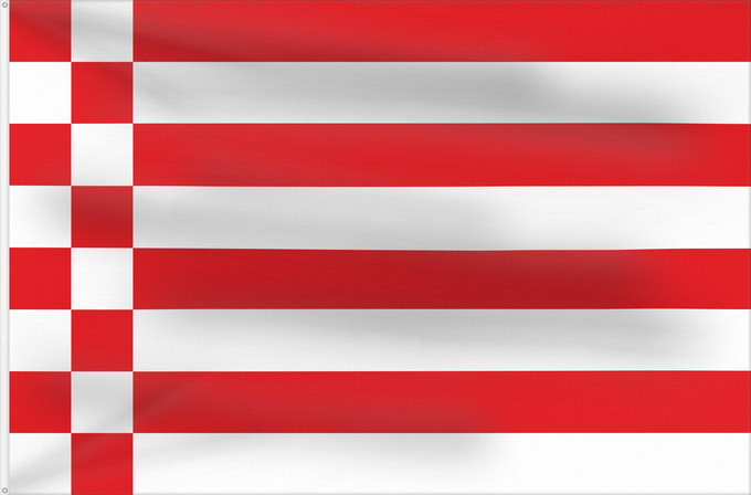 Bandera, con dos ojales metálicos y lado del asta reforzado: Bremen	Brême	Brema