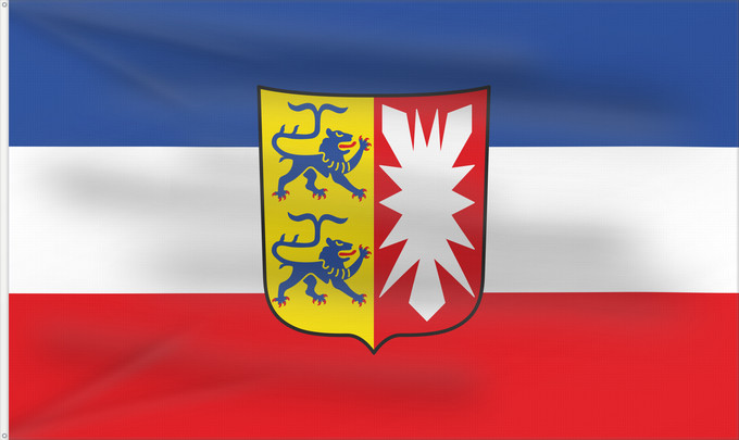 Bandera, con dos ojales metálicos y lado del asta reforzado: Schleswig-Holstein