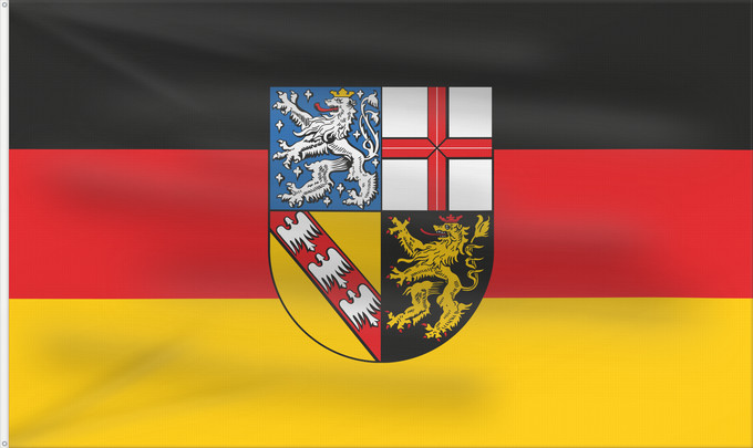 Bandera, con dos ojales metálicos y lado del asta reforzado: Saarland	Sarre