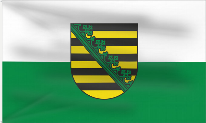 Bandera, con dos ojales metálicos y lado del asta reforzado: Saxony	Civil flag of Saxony	Saxe	Sajonia	Landesflagge Sachsens	Sassonia	Sachsens	Chorhoj Sakskeje	Flaage fon Saksen