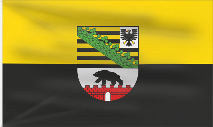 Bandera, con dos ojales metálicos y lado del asta reforzado: Saxony-Anhalt	Saxony-Anhalt 	Saxe-Anhalt	Sajonia-Anhalt	Sachsen-Anhalt	Sassonia-Anhalt
