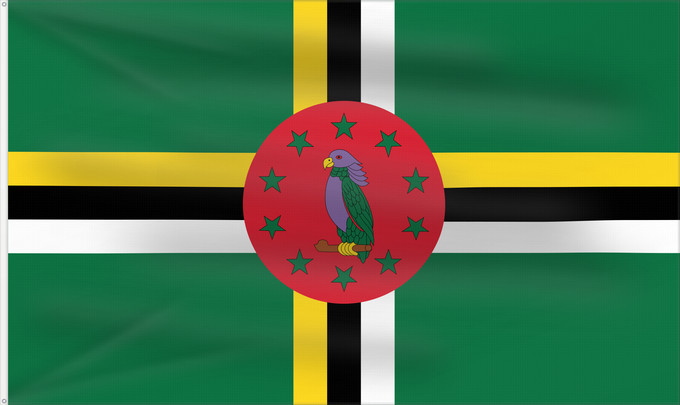 Flag, with two metal eyelets and reinforced hoist: Dominica	 Dominique	Dominica lipp	Dominican	ドミニカ国の国旗	Флаг Доминики	Dominike	Dominicas