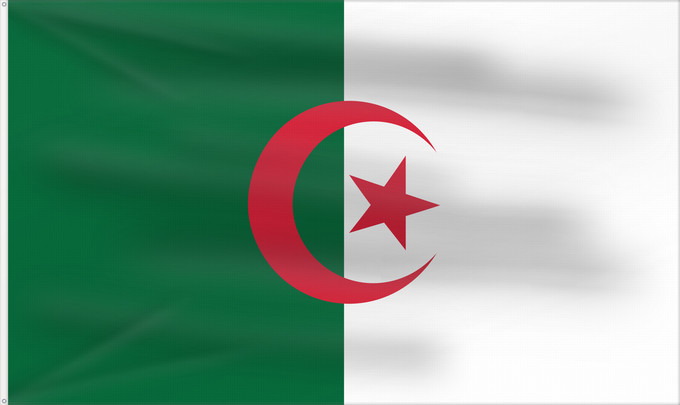 Drapeau, avec deux œillets métalliques et guindant renforcé : Algeria	L Algérie	Argelia	Algerien	Dell Algeria	Algerije	Argélia	Algierii	Vo Algérie	علم الجزائر	Σημαία της Αλγερίας	Alĝerio	Algerian	דגל אלג יריה	Algéria	Aljazair	アルジェリアの国旗	Asenǧaq n Dzayer	알제리의 국기	Drapèu d Argeria	Флаг Алжира	Alžirije	Algeriets	ⴰⵏⴰⵢ ⴰⴷⵣ