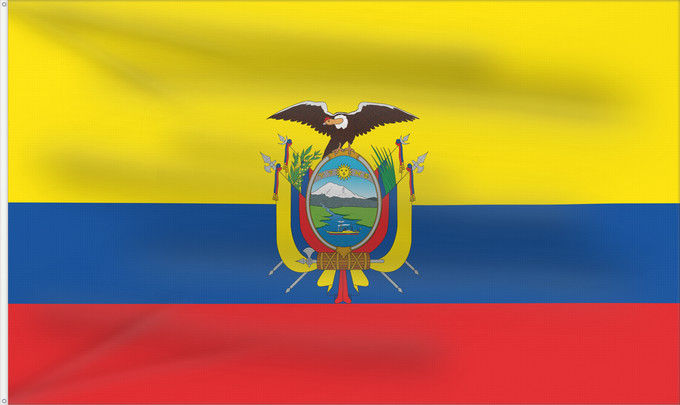 Drapeau, avec deux œillets métalliques et guindant renforcé : Ecuador	L Équateur	Equador	Ikwadur wiphala	Ekvadora	L Ecuador	Ecuadors	Ekvadoro	Ekuadorko bandera	Ecuadorin	Ekwatè	Pāmitl Ecuador	Ikwadur unancha	Флаг Эквадора	Прапор Еквадору