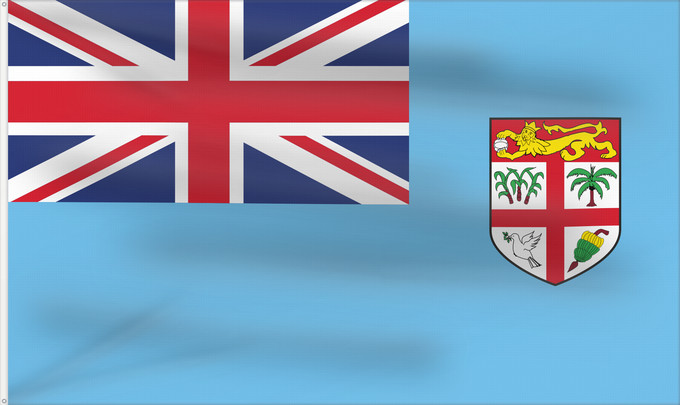 Drapeau, avec deux œillets métalliques et guindant renforcé : Fiji Fidji Fiyi Fidschi