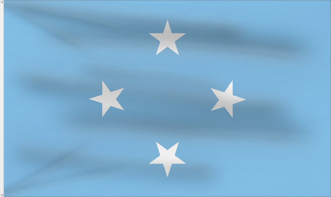 Bandera, con dos ojales metálicos y lado del asta reforzado: Federated States of Micronesia Micronesia Micronésie Mikronesien
