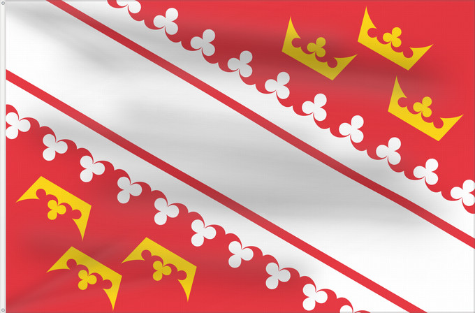 Flagge, mit zwei Metallösen und verstärktem Besatzband: Alsace	L’Alsace	Alsacia	Französischen Region Elsass	Alsazia