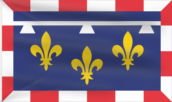 Drapeau, avec deux œillets métalliques et guindant renforcé : Centre-Val de Loire Unofficial flag of Centre region in France Non-officiel de la région Centre-Val de Loire en France Centro Centre Banniel anofisiel Kreiz-Traoñ al Liger e Frañs