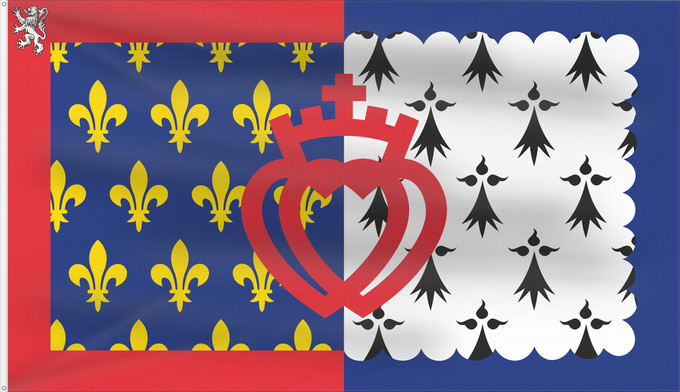 Drapeau, avec deux œillets métalliques et guindant renforcé : Unofficial flag of Pays-de-la-Loire	Unofficial flag of the region Pays-de-la-Loire in France	Non officiel de la région Pays-de-la-Loire	Países del Loira	Pays de la Loire	Los Païses de Léger