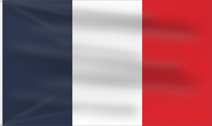 Drapeau, avec deux œillets métalliques et guindant renforcé : France	Francia	Frankreich	France in #002654, #FFFFFF, #CE1126