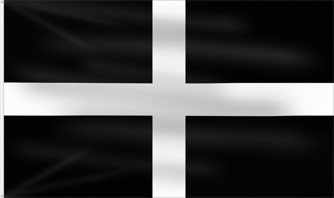 Flag, with two metal eyelets and reinforced hoist: Cornwall Saint Piran s Flag, Flag of Cornwall Saint Piran, Drapeau des Cornouailles Cornualles Cornovaglia Cornwealla fana Banniel Sant Piran Cernyw Chorn Peran, Baner Kernow Cornubiae