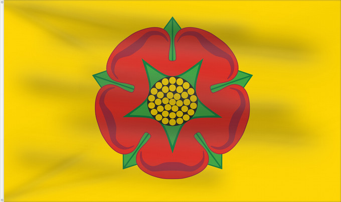 Bandera, con dos ojales metálicos y lado del asta reforzado: Lancashire
