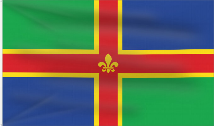 Bandera, con dos ojales metálicos y lado del asta reforzado: Lincolnshire	Lincolnshire county