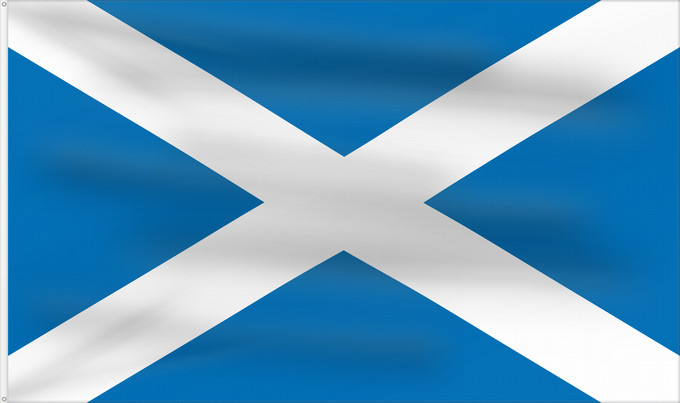 Flag, with two metal eyelets and reinforced hoist: Scotland	L Écosse	Escocia	Schottland	Scozia	Schotland	Escócia	Szkocji	Scotlandes	علم اسكتلندا	Знаме на Шотландия	Banniel Bro-Skos	Skotská vlajka	Yr Alban	Skotlands	Σημαία της Σκωτίας	Skotio	Šotimaa lipp	پرچم اسکاتلند	Skotlannin	HAlban	H-Alba	Brattagh ny h