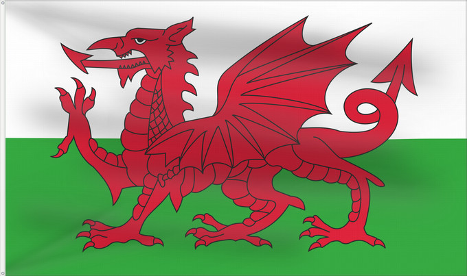 Flag, with two metal eyelets and reinforced hoist: Wales 2	Wales	Pays de Galles	Gales	Wale	Galles	Walii	Wīelisc Fana	علم ويلز	Banniel Kembre	Cymru	Galesko bandera	Walesin	Breataine Bige	Brattag Vretin	Walesa	Kembra	Valliae	Знаме на Велс	Couleu de Galles	Флаг Уэльса	Прапор Уельсу