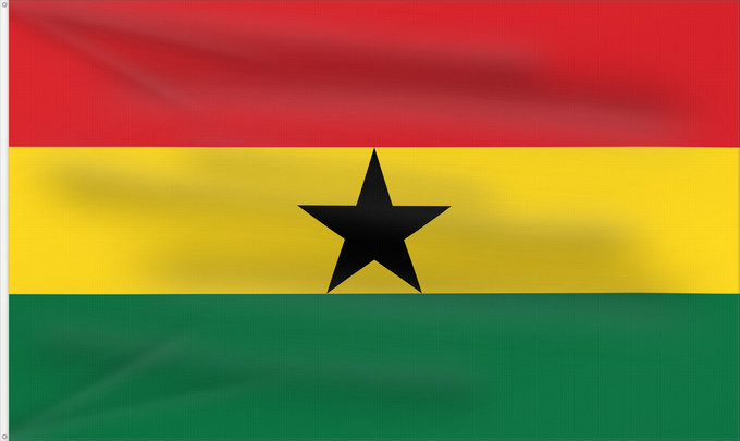 Flag, with two metal eyelets and reinforced hoist: Ghana علم غانا Ganao Ghanan Ghána Ghàna Ndi Ghana 가나의 국기 Ghanas Raaya bu Gana Àsìá ilẹ̀ Ghana