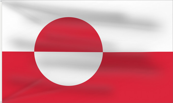 Flag, with two metal eyelets and reinforced hoist: Greenland	Groenland	Groenlandia	Grönlands	Groenlândia	Grenlandii	علم جرينلاند	Знаме на Гренландия	Grónska	Yr Ynys Las	Grønlands	Σημαία της Γροιλανδίας	Gronlando	Gröönimaa lipp	Grönlannin	Grønland	Graonlainne	Grönland	Grenlando	Grænlands	Kalaallit erfalasu