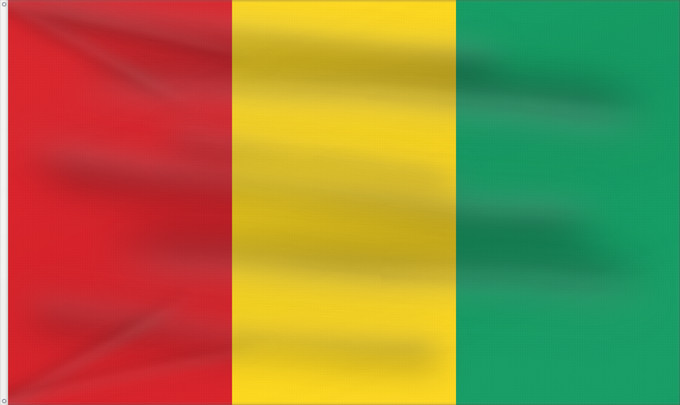 Flag, with two metal eyelets and reinforced hoist: Guinea	Guinée