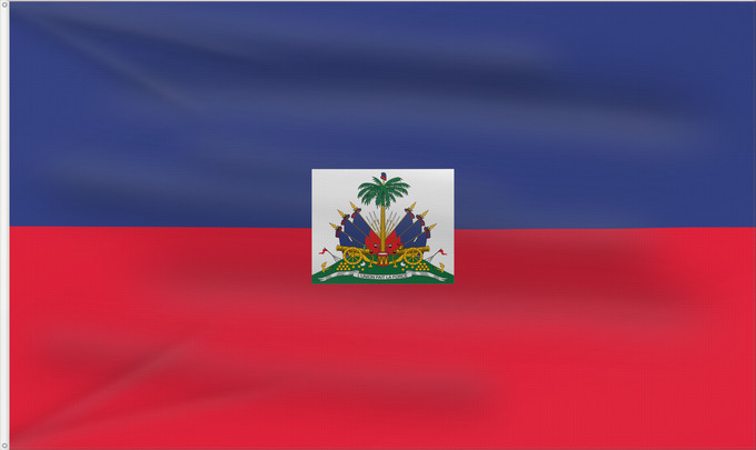 Drapeau, avec deux œillets métalliques et guindant renforcé : Haiti  civil	Haiti	Haïti	Haití