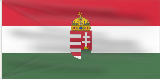 Bandera, con dos ojales metálicos y lado del asta reforzado: Hungary	Hongrie	Hungría	Ungarn	Dell Ungheria	Hongarije	Hungria	Banniel Hungaria	Ungarns	Hungario	Ungari lipp	Unkarin	HUngáire	Magyarország	Hungaria	Hungariae	Tal-Ungerija	Styago Ungariya	Ungariei	Madžarske	Ungerns	Stän Macaräna