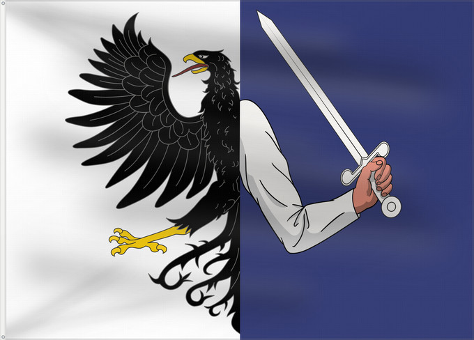 Drapeau, avec deux œillets métalliques et guindant renforcé : Connacht	W Connacht	Connacht ou Connaught