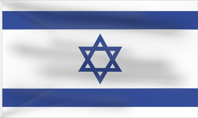 Flag, with two metal eyelets and reinforced hoist: Israel	D Israël	Israeliana	Israël	Israhēls fana	علم دولة إسرائيل	ܐܬܐ ܕܐܝܣܪܐܝܠ	Сьцяг Дзяржавы Ізраілю	Izraele	Israels	Σημαία του Ισραήλ	Israelo	پرچم اسرائیل	Iosrael	Brattagh Israel	דגל ישראל	Izraela	Izrael	Իսրայել դրոշը	Li flagga del Israel	ისრაელის დროშა	