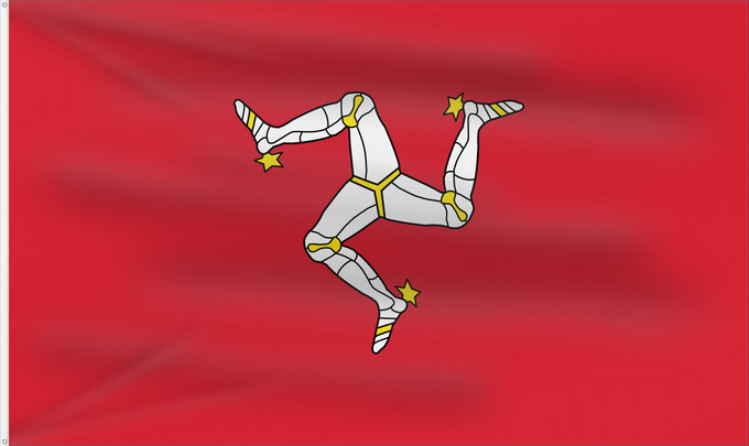 Flag, with two metal eyelets and reinforced hoist: Isle of Man L île de Man Isla de Man Insel Man Dell Isola di Man Man Ilha de Man Wyspy Man Manes علم مان Sciag Vostrava Men / Сцяг Вострава Мэн Ściag Vyspy Men / Сьцяг Выспы Мэн Banniel Manav Ostrva Man Ostrova Man Ynys Manaw Isle of Mans Σημαία της Νήσου