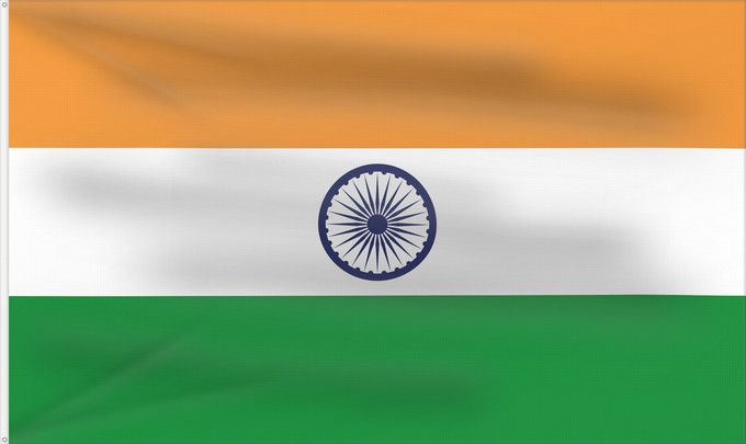 Bandera, con dos ojales metálicos y lado del asta reforzado: India	Inde	Indien
