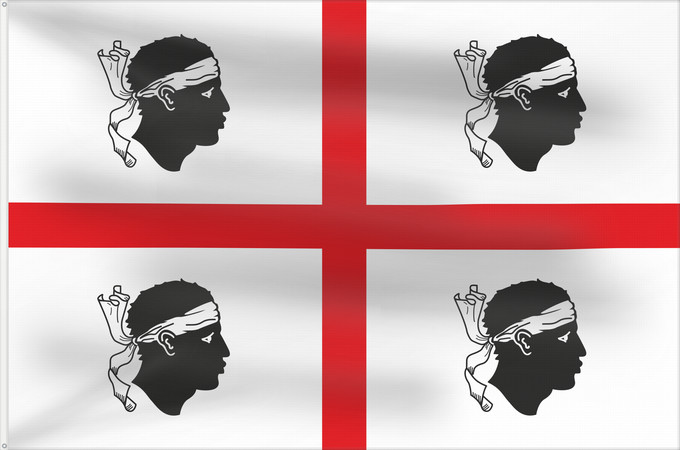 Bandera, con dos ojales metálicos y lado del asta reforzado: Sardinia, Italy	Italian autonomous region Sardinia	Sardinia	Regione autonoma italiana Sardegna	Sa regione autònoma de sa Sardinna