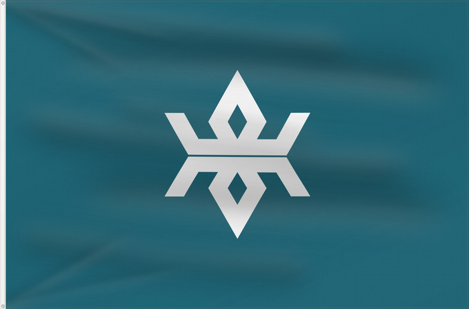 Bandiera, con due occhielli metallici e lato dell'asta rinforzato: Iwate Prefecture	Préfecture d'Iwate	prefectura de Iwate	Präfektur Iwate	岩手県旗