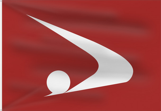 Drapeau, avec deux œillets métalliques et guindant renforcé : Akita Prefecture	préfecture d'Akita	prefectura de Akita 	Präfektur Akita	秋田県旗