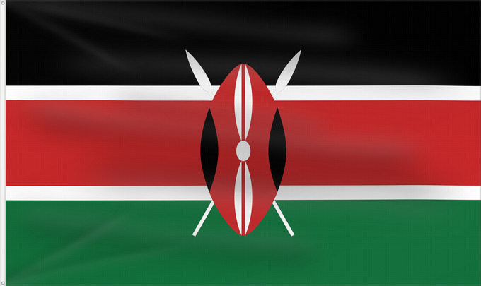 Drapeau, avec deux œillets métalliques et guindant renforcé : Kenya	Kenia	Quénia	Kenii	የኬንያ ሰንደቅ ዓላማ	علم كينيا	Keniya	Сцяг Кеніі	কেনিয়ার ফিরালহান	Kenije	Keňská vlajka	Kenyas	Σημαία της Κένυας	Kenja	Kenya lipp	Kenian	דגל קניה	केन्या का ध्वज	ケニアの国旗	კენიის დროშა	케냐의 국기	Kenijos	Знаме на Кенија	Kenyas flagg	Флаг Кении	K
