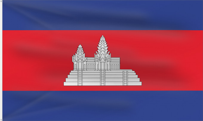 Bandera, con dos ojales metálicos y lado del asta reforzado: Cambodia Cambodge Camboya Kambodscha Cambogia Cambodja علم كمبوديا কম্বোডিয়ার পতাকা Kamboĝo 柬埔寨國旗/Kán-pu-chhài koet-khì ទង់ជាតិកម្ពុជា ທຸງຊາດກຳປູເຈຍ 柬埔寨之國旗 Камбоджа Kambodže Kambodjas ธงชาติกัมพูชา Quốc kỳ Campuchia 柬埔寨國旗 柬埔寨国旗 柬埔寨國旗 Kampuchea ê kî-